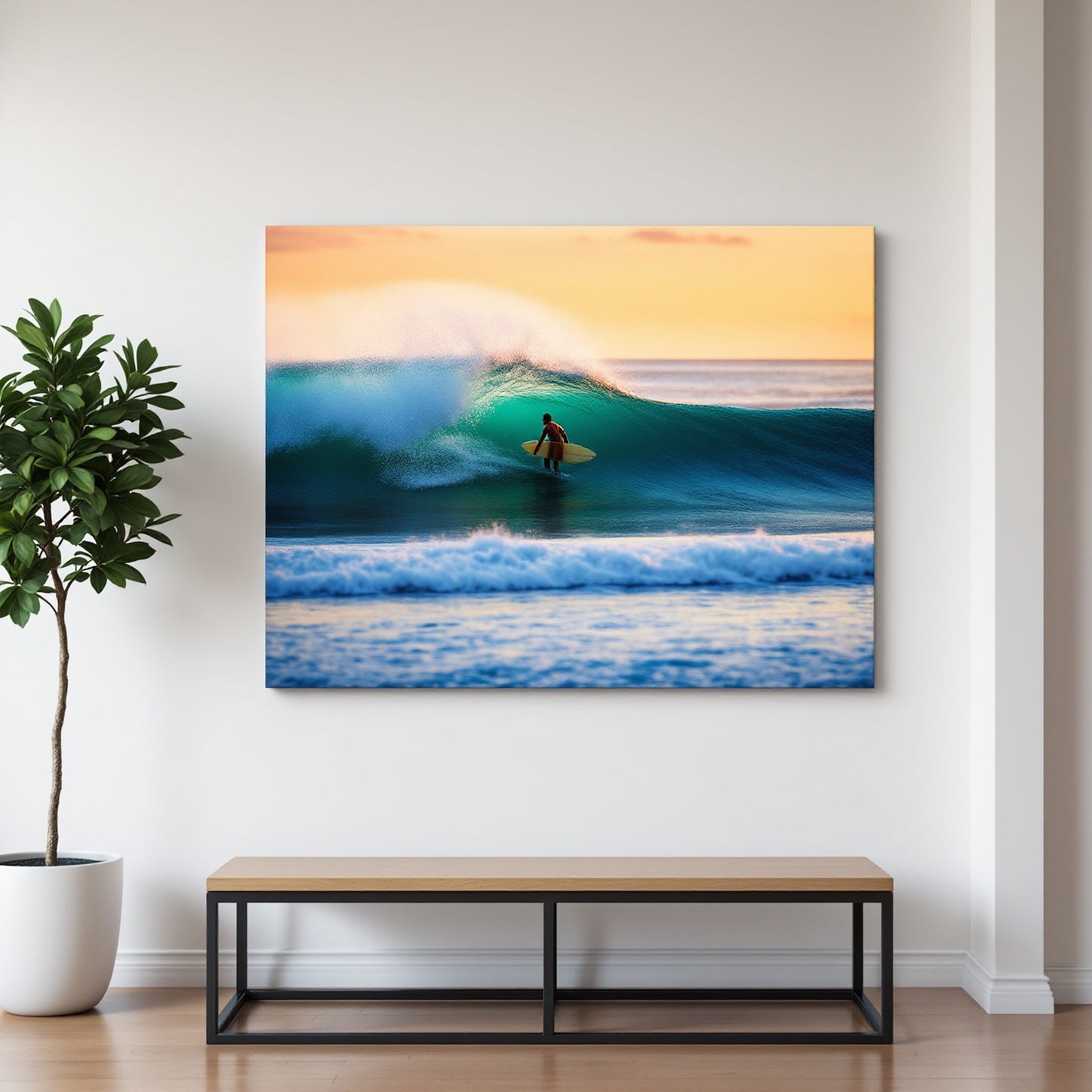 Surfer Sunset Wave Mood — Original Digital Wall Art (HOJ-MRJRGIGV-CMQF)