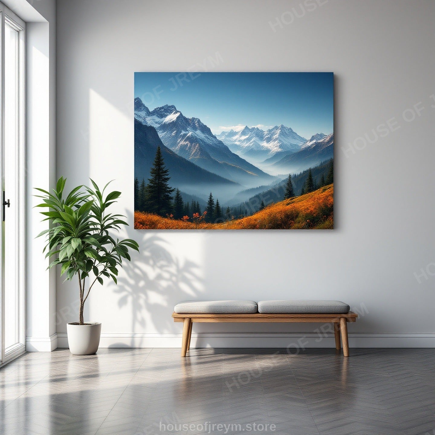 Mountain Hiking Adventure Vibe — Original Digital Wall Art (HOJ-MRPJARH6-C4D8)
