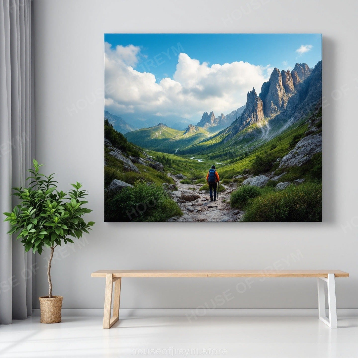 Mountain Hiking Adventure Vibe — Original Digital Wall Art (HOJ-MRQ0SNBF-TD25)