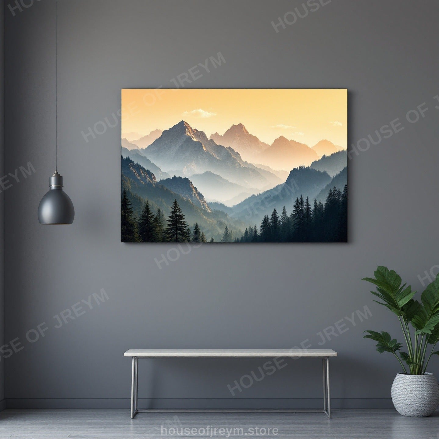 Mountain Hiking Adventure Vibe — Original Digital Wall Art (HOJ-MRQISCQ1-4DSO)