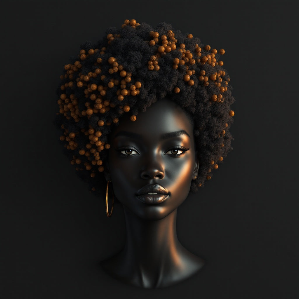 Afrocentric Afro Muse — Original Digital Wall Art (HOJ-MRHJ9810-4EZF)