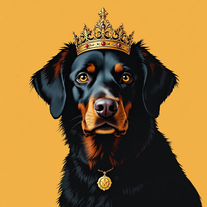Afrocentric Regal Pet Portrait — crowned royal dog — Original Digital Wall Art (HOJ-MRGY6F5W-296F)