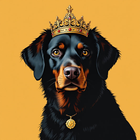 Afrocentric Regal Pet Portrait — crowned royal dog — Original Digital Wall Art (HOJ-MRGY6F5W-296F)