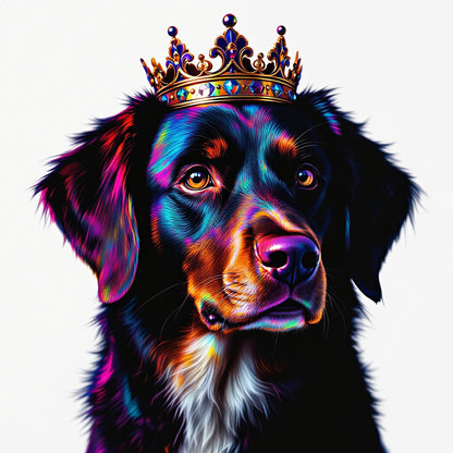 Afrocentric Regal Pet Portrait — crowned royal dog — Original Digital Wall Art (HOJ-MRGY6F5W-296F)