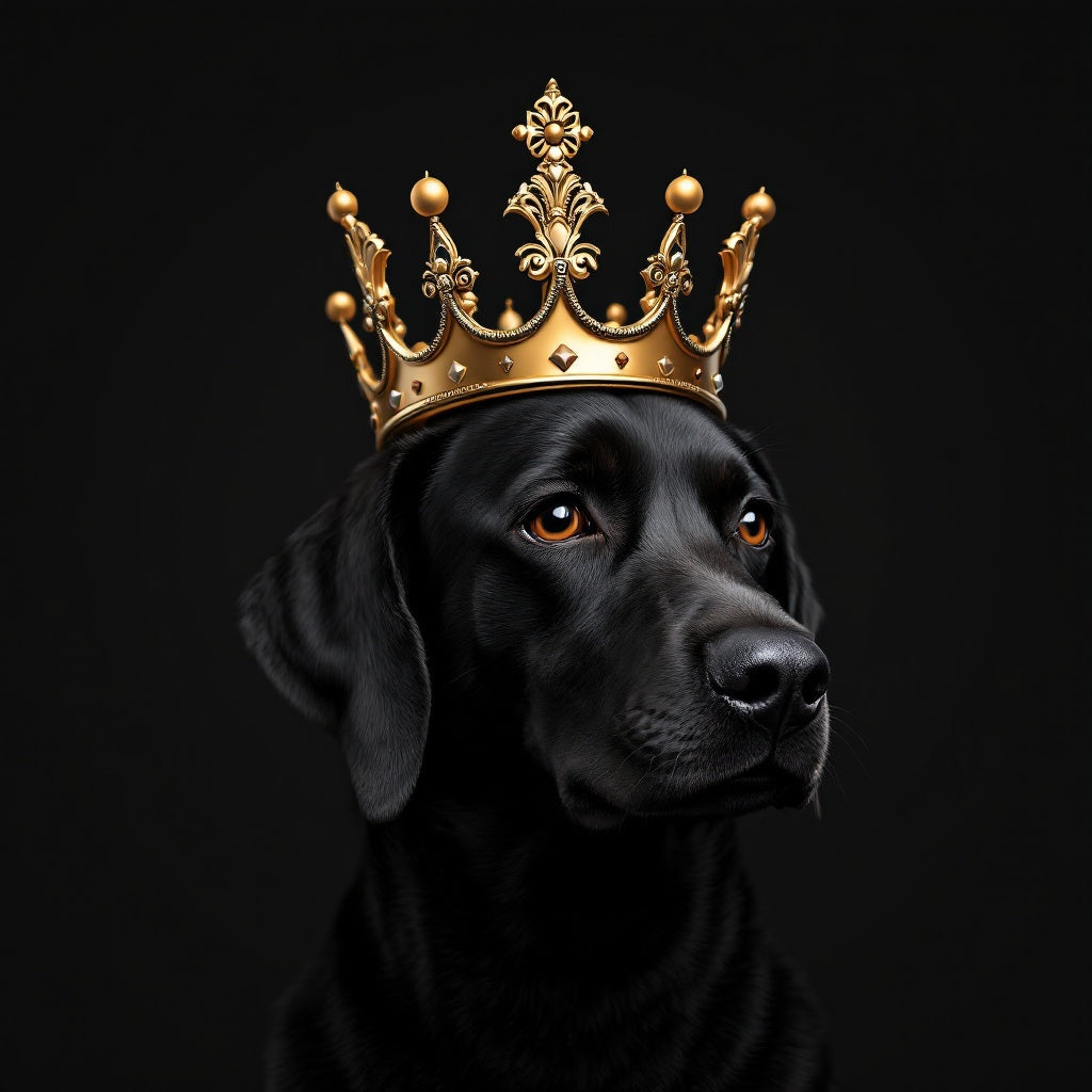 Afrocentric Regal Pet Portrait — crowned royal dog — Original Digital Wall Art (HOJ-MRGY6F5W-296F)