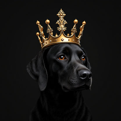 Afrocentric Regal Pet Portrait — crowned royal dog — Original Digital Wall Art (HOJ-MRGY6F5W-296F)
