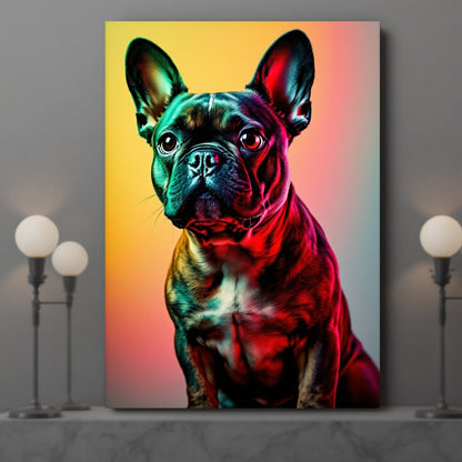 French Bulldog Pet Portrait — neon pop art — Original Digital Wall Art (HOJ-MRJREZPX-SNPP)