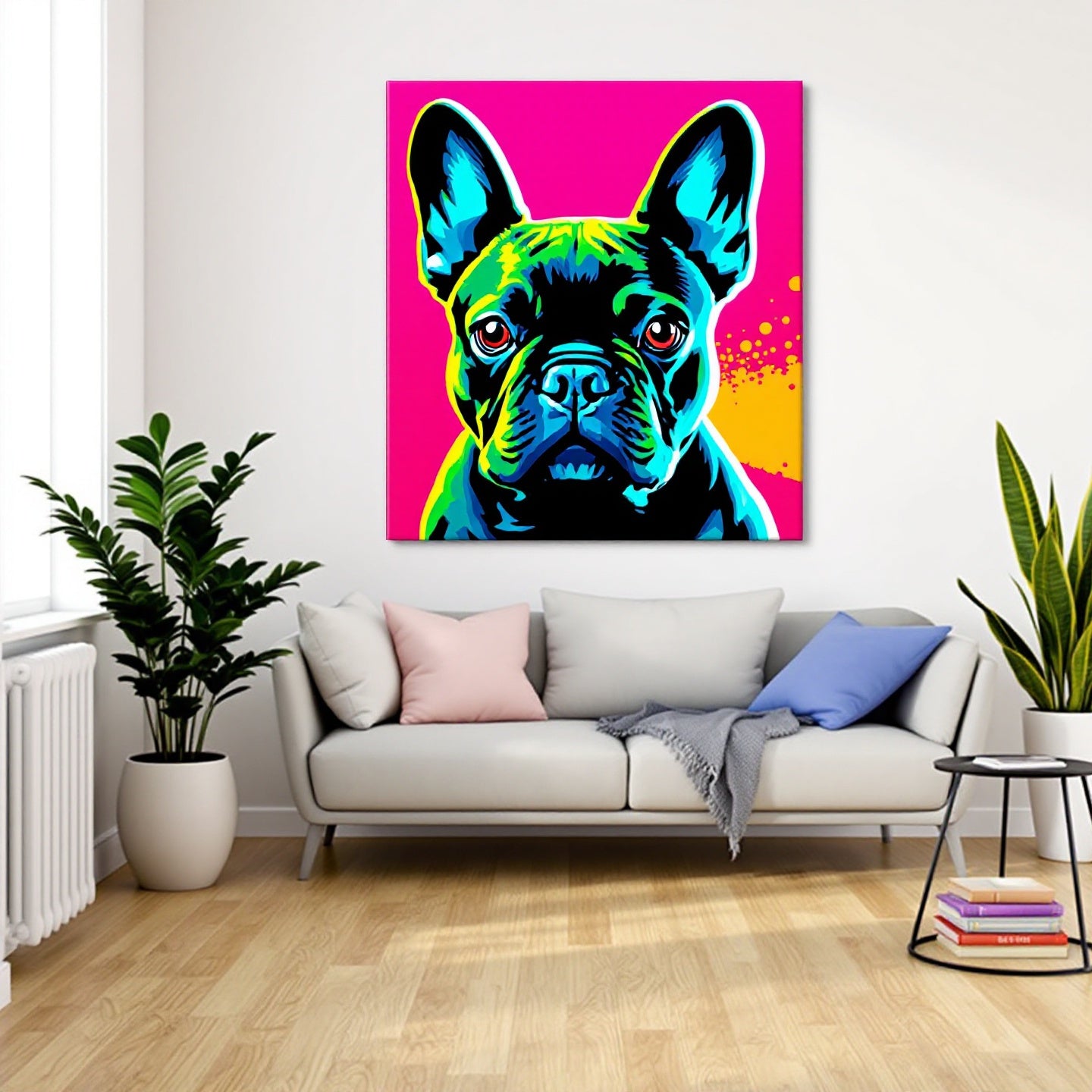 French Bulldog Pet Portrait — neon pop art — Original Digital Wall Art (HOJ-MRJNTOOT-0PP8)