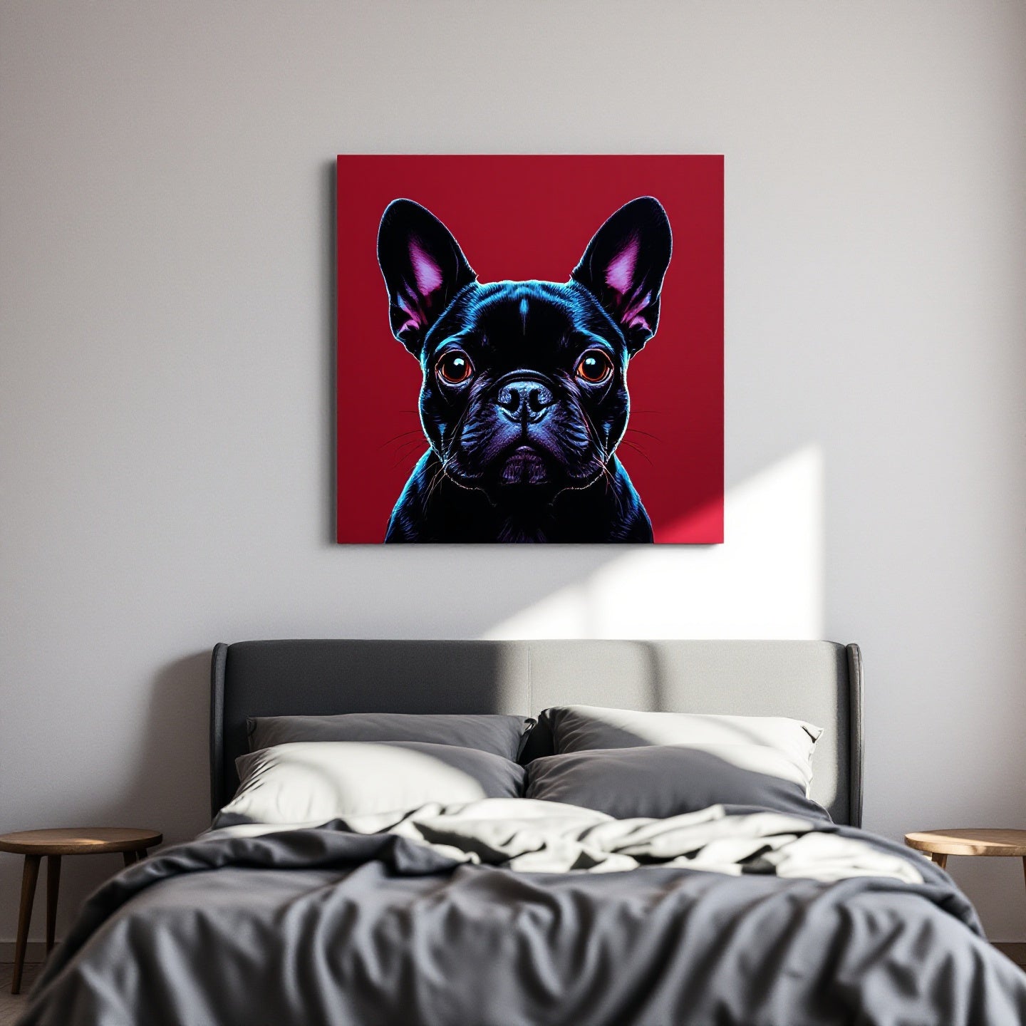 French Bulldog Pet Portrait — neon pop art — Original Digital Wall Art (HOJ-MRJNTOOT-0PP8)
