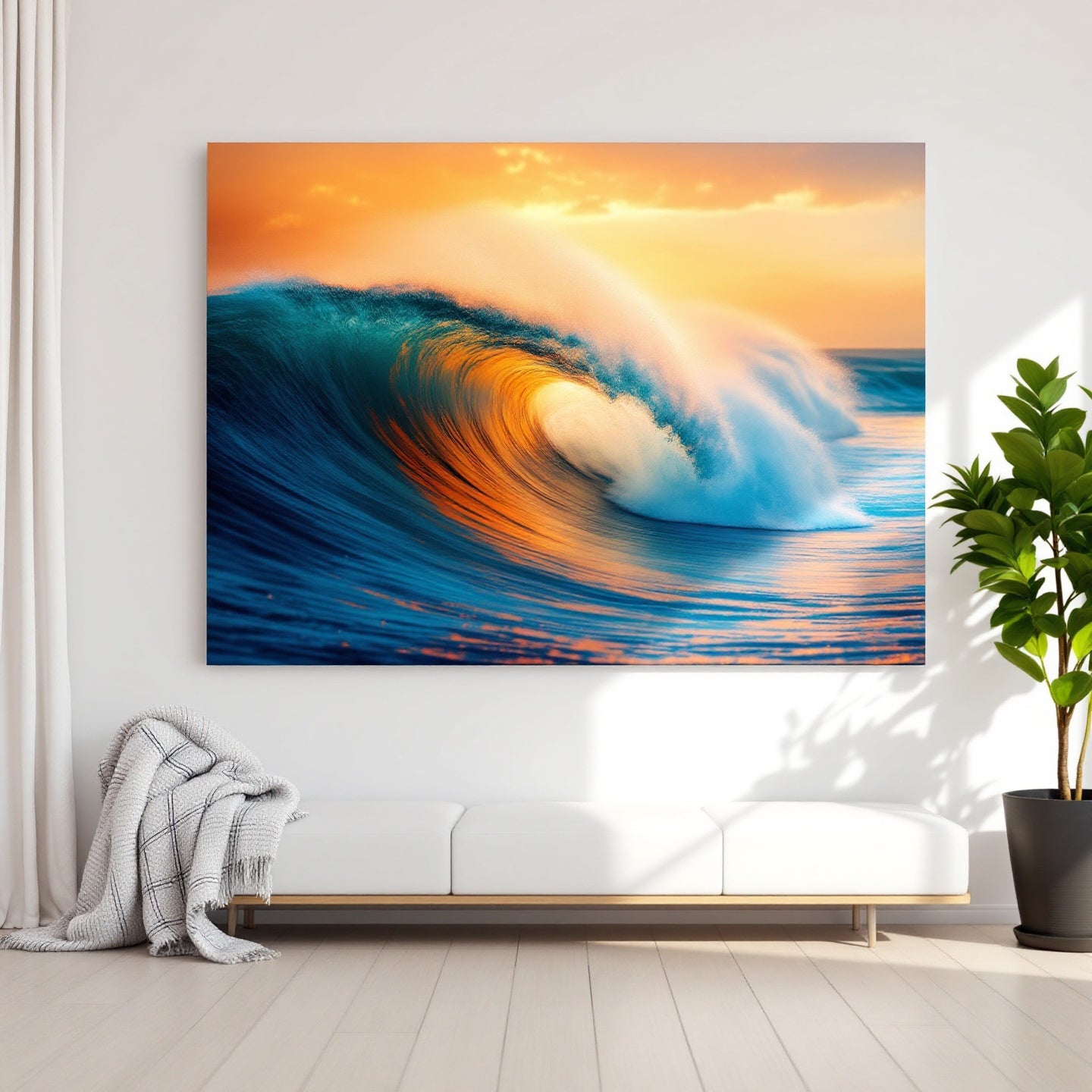 Surfer Sunset Wave Mood — Original Digital Wall Art (HOJ-MRJRGIGV-CMQF)