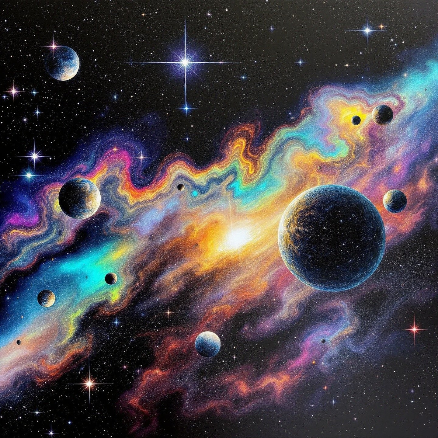 Cosmic Space Dreamscape — Original Digital Wall Art (HOJ-MRKAXIDR-84PA)