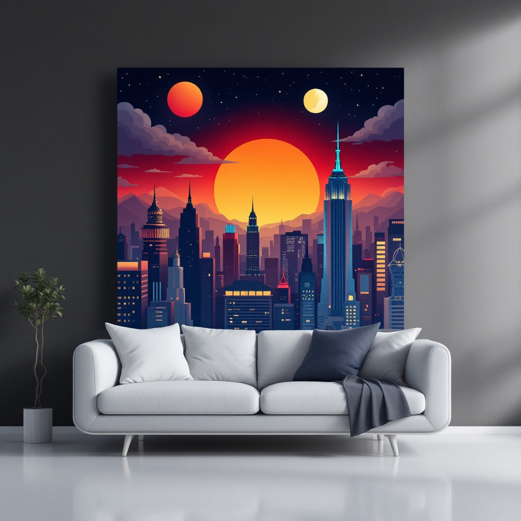 Midnight City Dreams Mood — Original Digital Wall Art (HOJ-MRIYQF0A-17MU)