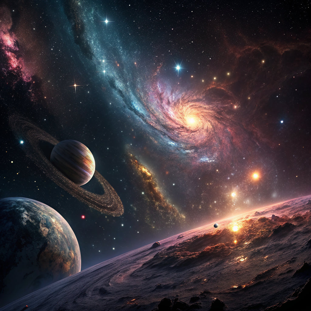 Cosmic Space Dreamscape — Original Digital Wall Art (HOJ-MRJRCSDK-60A9)