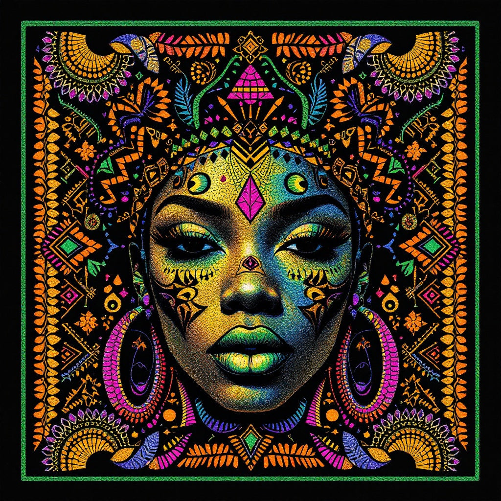 Afrocentric deep symbolic Kente Heritage — unique summer block party edition — Original Digital Wall Art (HOJ-MRDA09DM-C2Y3)