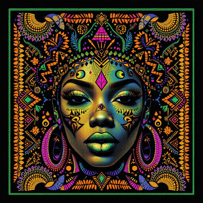 Afrocentric deep symbolic Kente Heritage — unique summer block party edition — Original Digital Wall Art (HOJ-MRDA09DM-C2Y3)