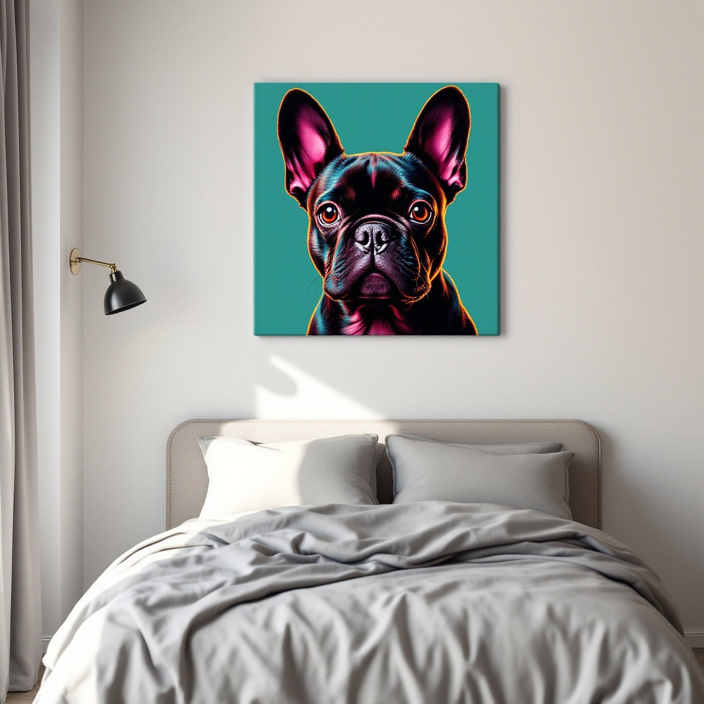 French Bulldog Pet Portrait — neon pop art — Original Digital Wall Art (HOJ-MRJREZPX-SNPP)