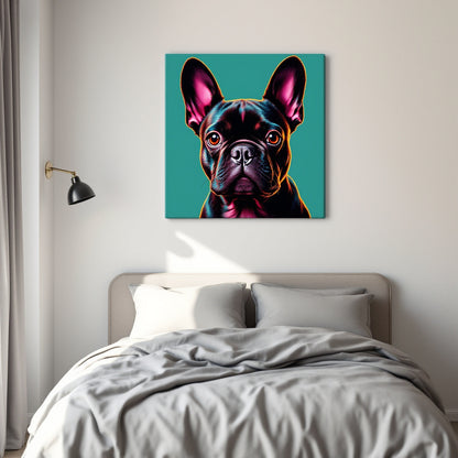 French Bulldog Pet Portrait — neon pop art — Original Digital Wall Art (HOJ-MRJREZPX-SNPP)
