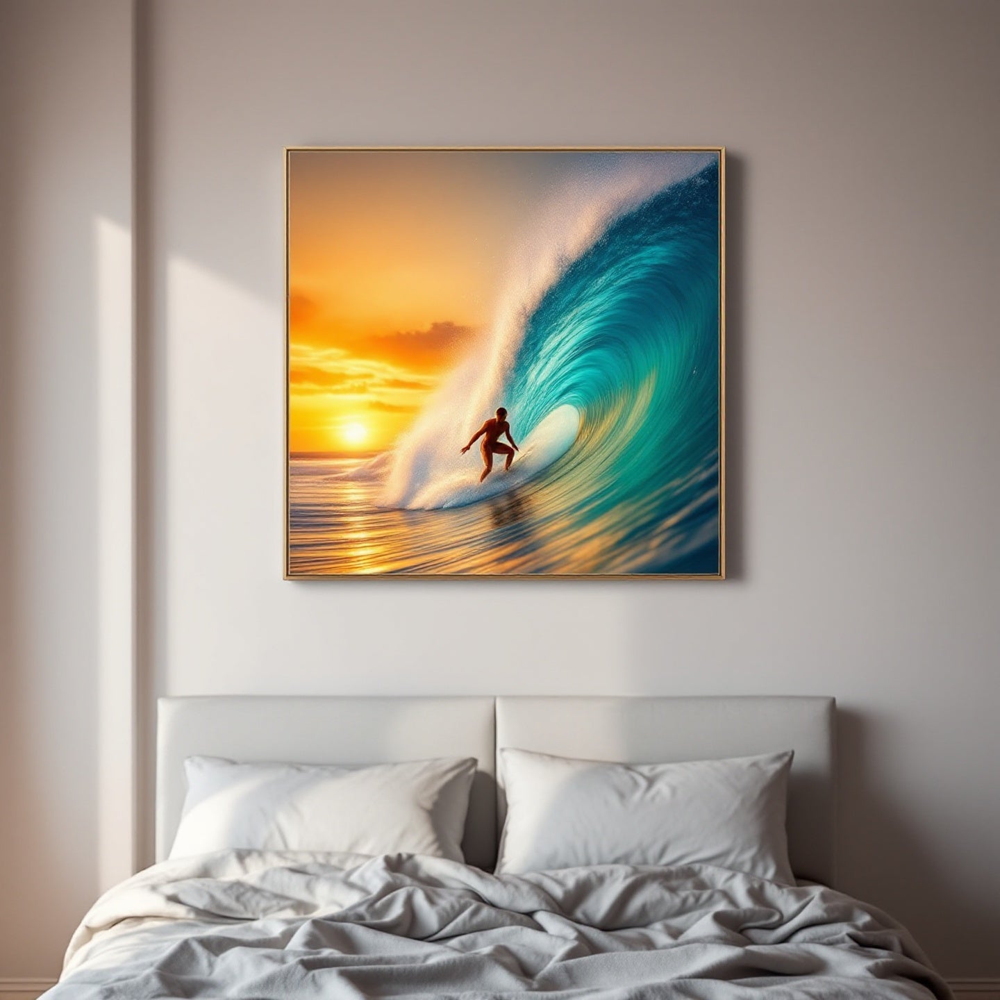 Surfer Sunset Wave Mood — Original Digital Wall Art (HOJ-MRJRGIGV-CMQF)