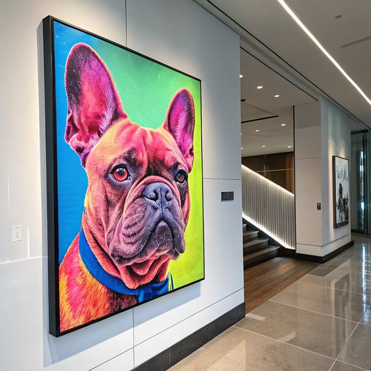 French Bulldog Pet Portrait — neon pop art — Original Digital Wall Art (HOJ-MRJNTOOT-0PP8)
