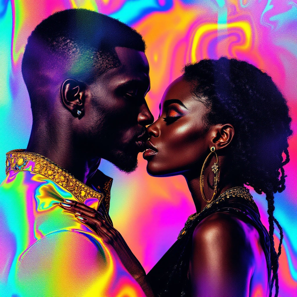 Afrocentric deep symbolic Black Love — unique summer block party edition — Original Digital Wall Art (HOJ-MREPG42Z-M1ZG)