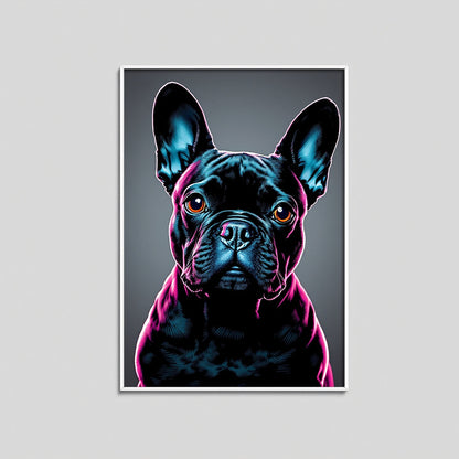 French Bulldog Pet Portrait — neon pop art — Original Digital Wall Art (HOJ-MRJNTOOT-0PP8)