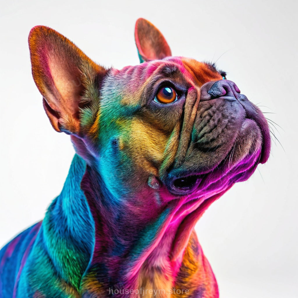 French Bulldog Pet Portrait — neon pop art — Original Digital Wall Art (HOJ-MRPJ77PW-4Z7N)