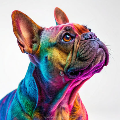 French Bulldog Pet Portrait — neon pop art — Original Digital Wall Art (HOJ-MRPJ77PW-4Z7N)