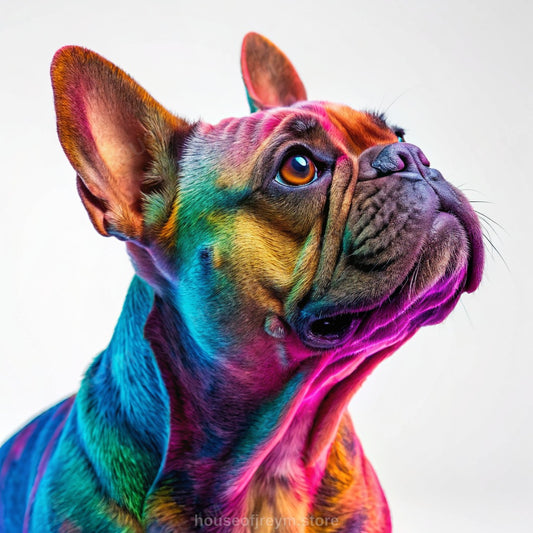 French Bulldog Pet Portrait — neon pop art — Original Digital Wall Art (HOJ-MRPJ77PW-4Z7N)
