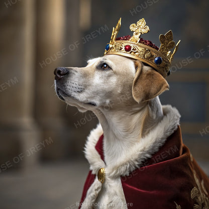 Regal Pet Portrait — crowned royal dog — Original Digital Wall Art (HOJ-MRQ3WBVB-5YTS)