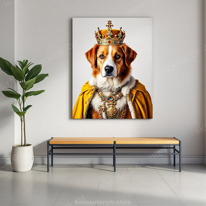 Regal Pet Portrait — crowned royal dog — Original Digital Wall Art (HOJ-MRQ0UWE3-LR23)