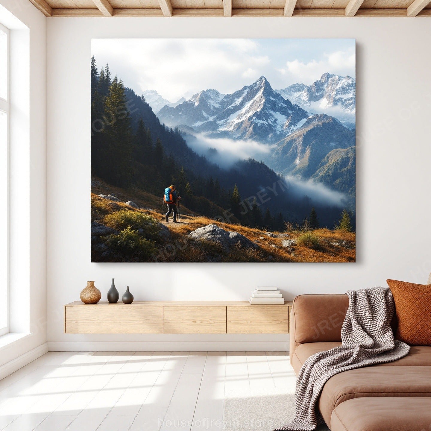 Mountain Hiking Adventure Vibe — Original Digital Wall Art (HOJ-MRP7OLIT-77DU)