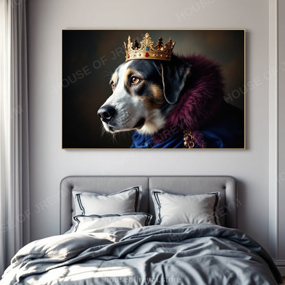 Regal Pet Portrait — crowned royal dog — Original Digital Wall Art (HOJ-MRP7SBCP-J6S4)