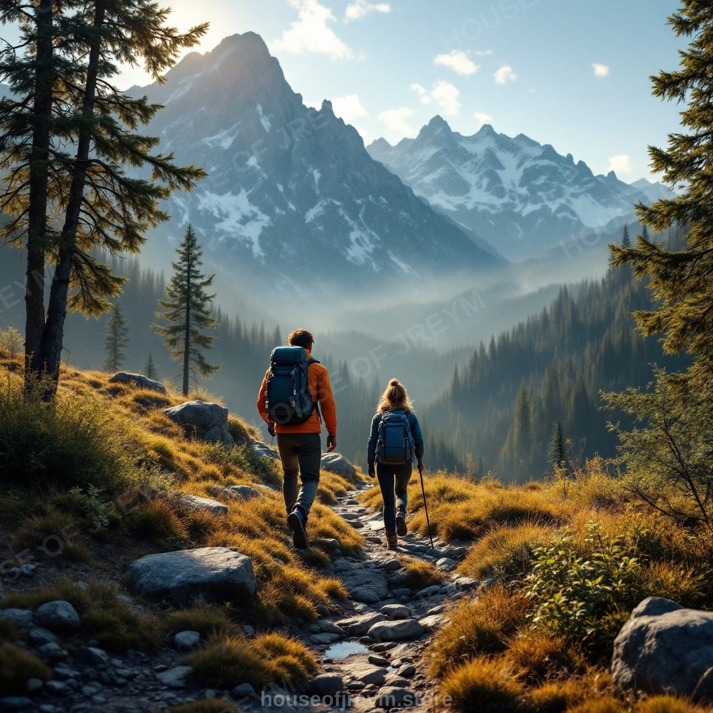 Mountain Hiking Adventure Vibe — Original Digital Wall Art (HOJ-MRQ0SNBF-TD25)