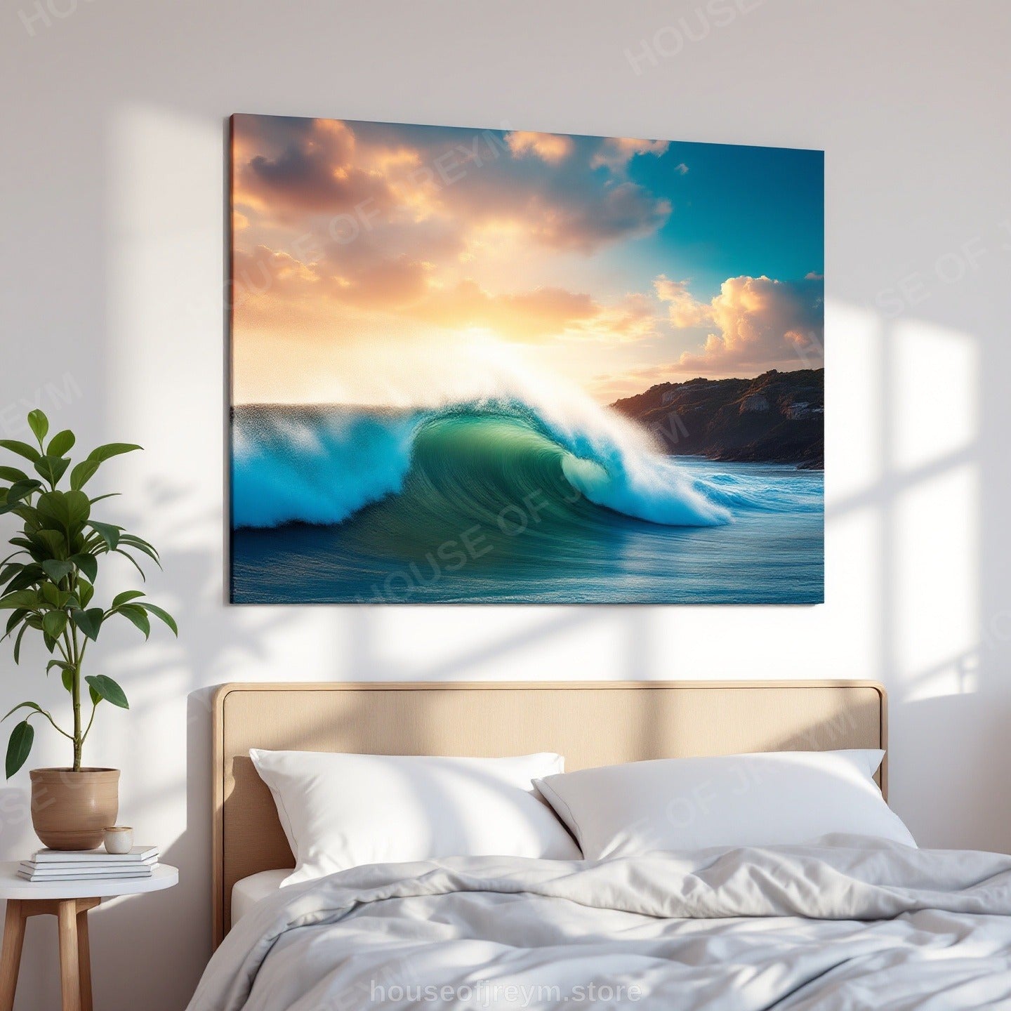 Surfer Sunset Wave Mood — Original Digital Wall Art (HOJ-MRQ0QRI7-UOZH)
