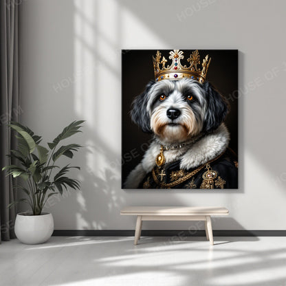 Regal Pet Portrait — crowned royal dog — Original Digital Wall Art (HOJ-MRPR6OAP-RTM2)