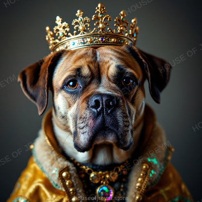 Regal Pet Portrait — crowned royal dog — Original Digital Wall Art (HOJ-MRR5FLQ8-PG14)