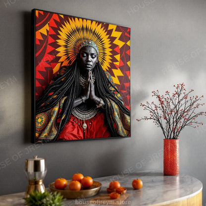 deep symbolic Kente Heritage — unique summer block party edition — Original Digital Wall Art (HOJ-MRPWE9MC-ULPF)