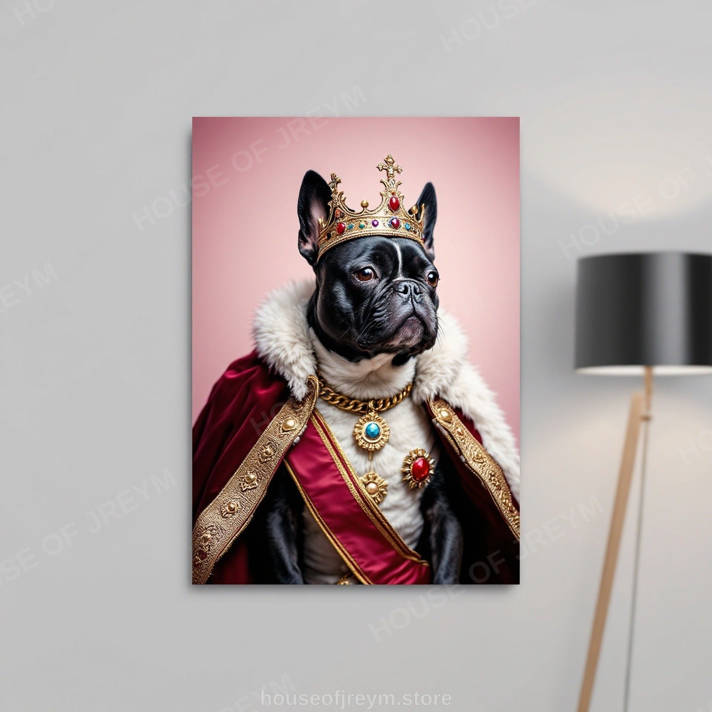 Regal Pet Portrait — crowned royal dog — Original Digital Wall Art (HOJ-MRPJCR6C-GGQB)