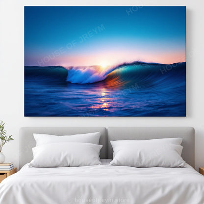 Surfer Sunset Wave Mood — Original Digital Wall Art (HOJ-MRPJ8ZA7-WO9Y)