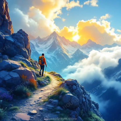 Mountain Hiking Adventure Vibe — Original Digital Wall Art (HOJ-MRPR4LHB-XWP6)