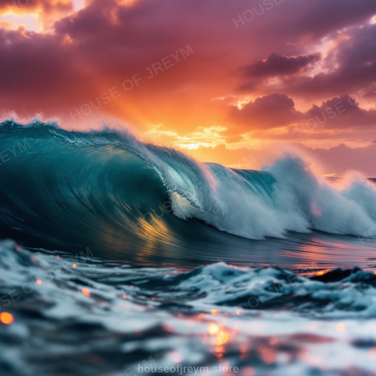 Surfer Sunset Wave Mood — Original Digital Wall Art (HOJ-MRP5L5SC-UK0S)