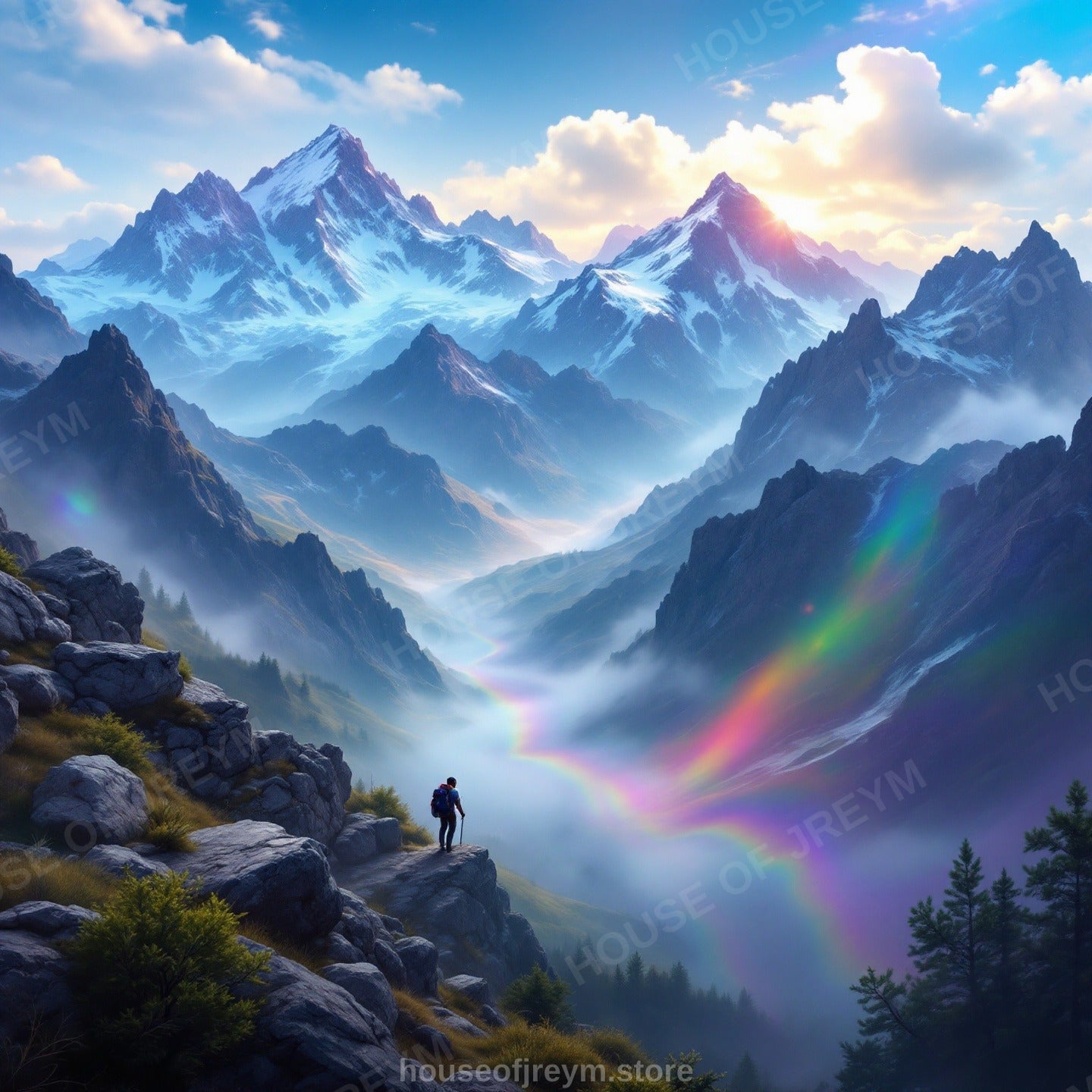 Mountain Hiking Adventure Vibe — Original Digital Wall Art (HOJ-MRP5N0QT-2CIN)