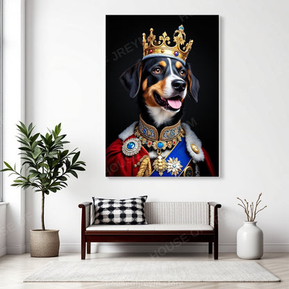 Regal Pet Portrait — crowned royal dog — Original Digital Wall Art (HOJ-MRR5FLQ8-PG14)