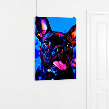 French Bulldog Pet Portrait — neon pop art — Original Digital Wall Art (HOJ-MRPR15KP-F2KZ)