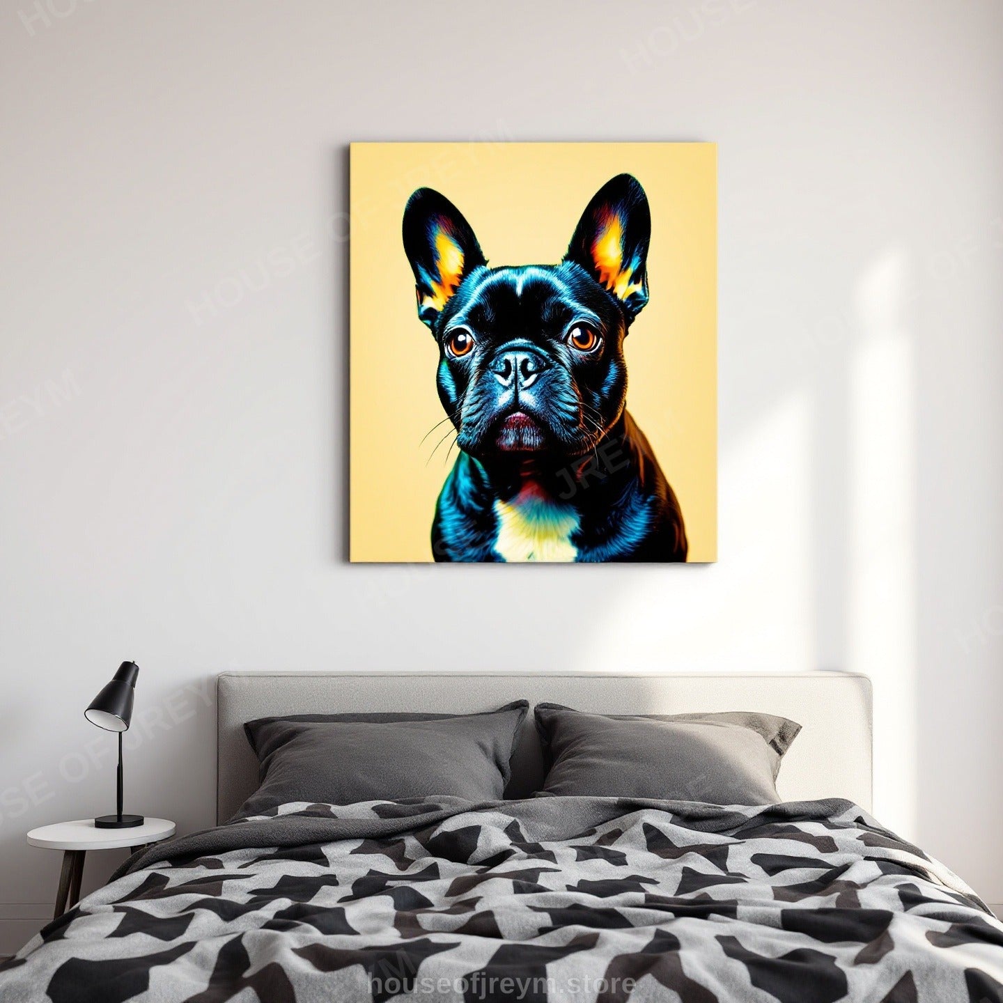 French Bulldog Pet Portrait — neon pop art — Original Digital Wall Art (HOJ-MRP7KLS2-Z3X2)