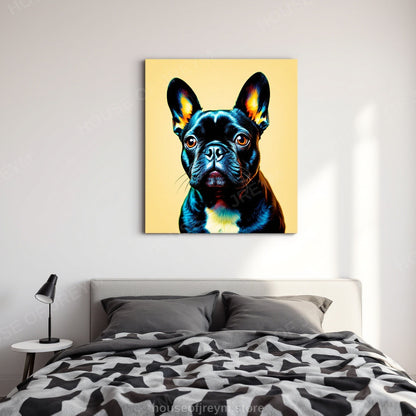 French Bulldog Pet Portrait — neon pop art — Original Digital Wall Art (HOJ-MRP7KLS2-Z3X2)