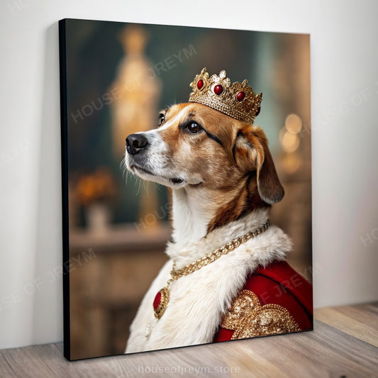 Regal Pet Portrait — crowned royal dog — Original Digital Wall Art (HOJ-MRR5FLQ8-PG14)