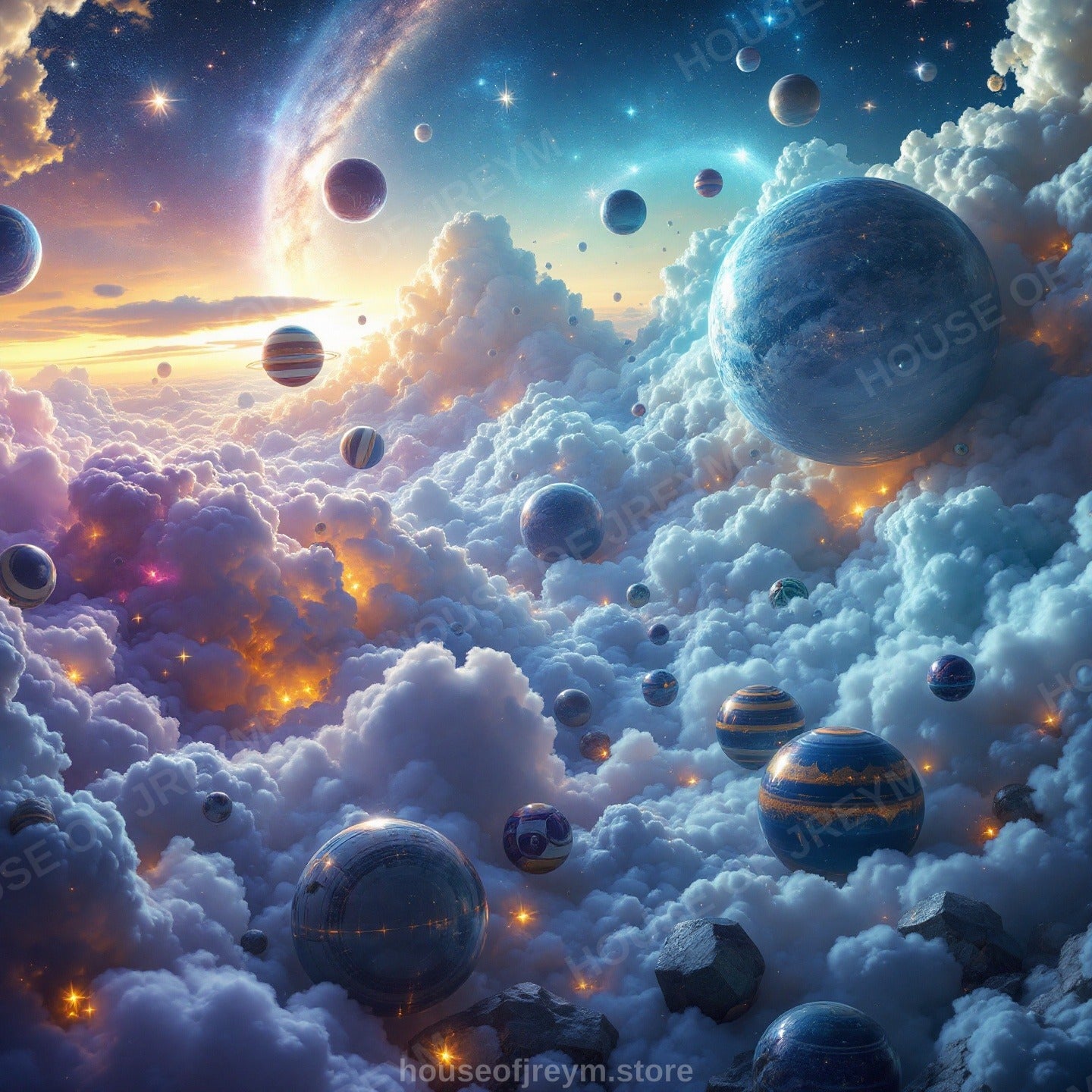 Cosmic Space Dreamscape — Original Digital Wall Art (HOJ-MRQ3YNO2-9VJA)