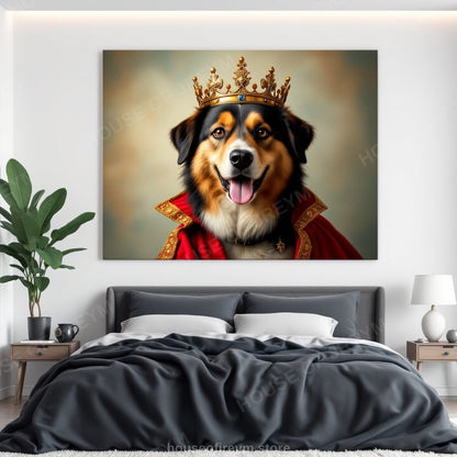 Regal Pet Portrait — crowned royal dog — Original Digital Wall Art (HOJ-MRQ0UWE3-LR23)