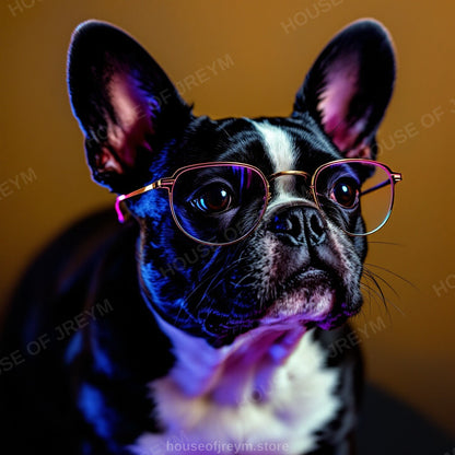 French Bulldog Pet Portrait — neon pop art — Original Digital Wall Art (HOJ-MRPR15KP-F2KZ)